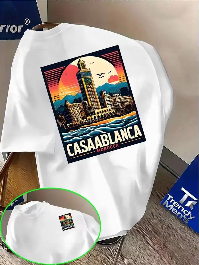 T-shirts graphiques architecturaux esthétiques Casablanca