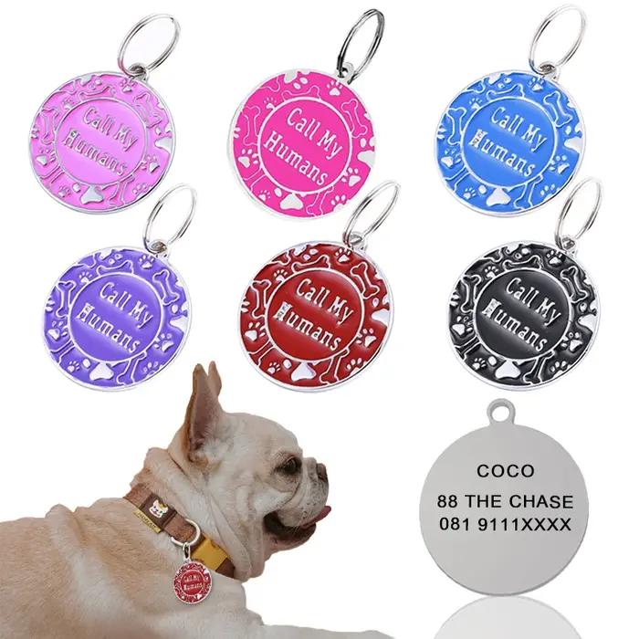 Étiquette d'identification de chien de compagnie gravée gratuitement, étiquette d'identification personnalisée pour chat et chiot, accessoires de collier de chien de compagnie, étiquettes de nom Anti-