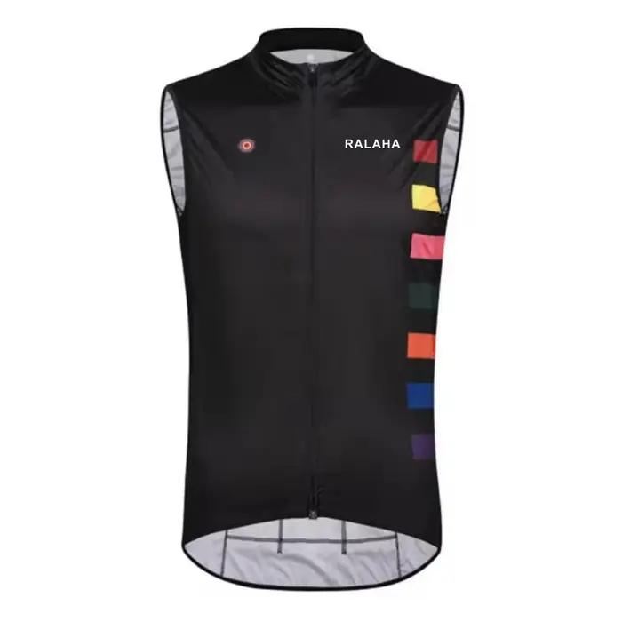 Gilet de cyclisme Ralaha imperméable et coupe-vent pour hommes, polyester, confort ajusté, respirant, séchage rapide, pour courses, randonnées et voyages urbains