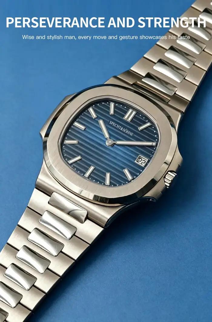 Montre de luxe Specht & Söhne 39MM quartz homme slim cristal saphir étanche 50M