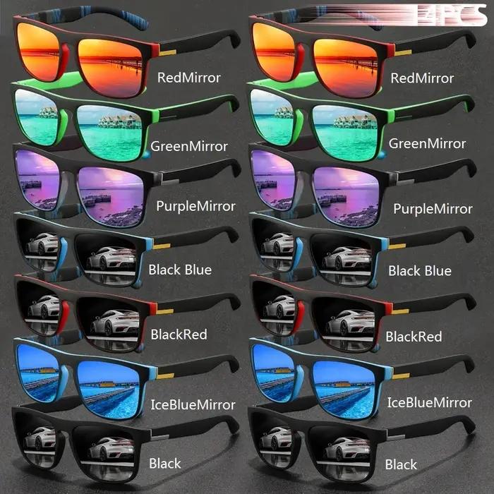 14 pièces mode Vintage carré lunettes de soleil hommes femmes pêche conduite homme marque de luxe concepteur