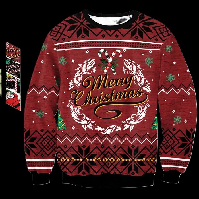 Vêtements de Noël imprimés cerf de Noël pull à manches longues pour femmes vêtements de couple occasions spéciales fantaisie festive