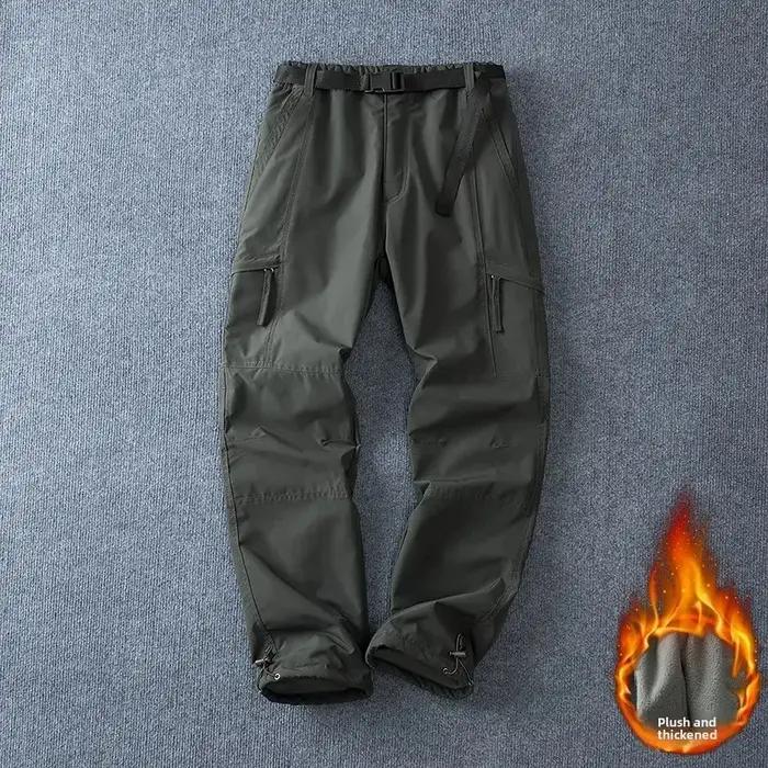 Pantalon d'hiver doublé polaire pour randonnée et chasse - Imperméable et confortable pour l'automne/hiver