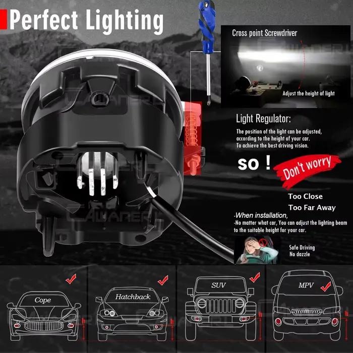 2 X LED ensemble de phares antibrouillard pour Jeep Grand Cherokee 2005 2006 2007 2008 2009 2010 voi