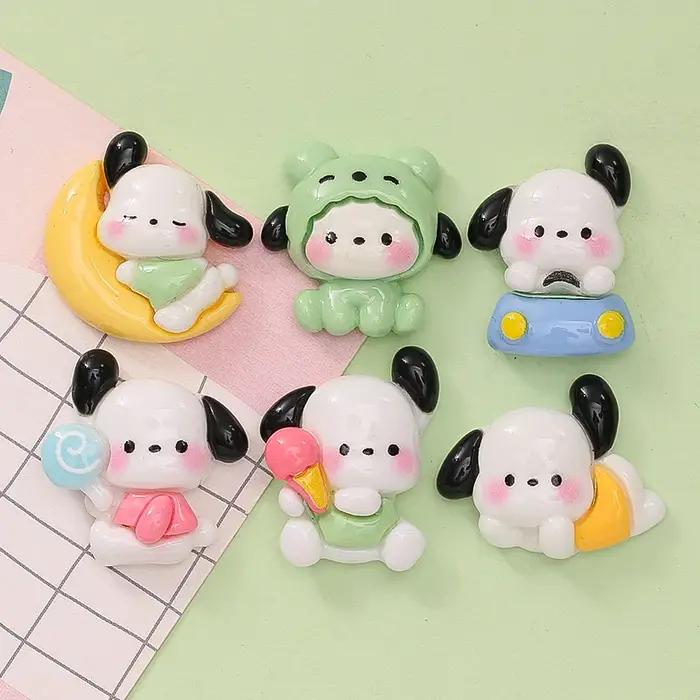 10 pièces nouveau dessin animé Kawaii mignon lune chien série résine Scrapbook bijoux à bricoler soi