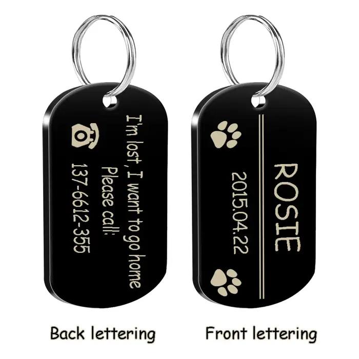 Étiquette d'identification de chien militaire en métal, accessoires pour chien, nom gravé personnali
