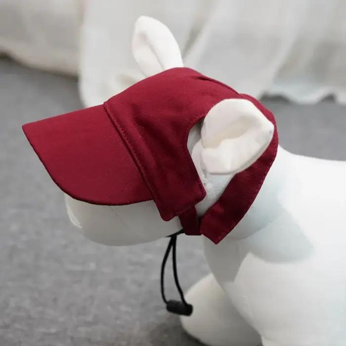 Casquette de baseball ajustable pour chien avec trous pour les oreilles