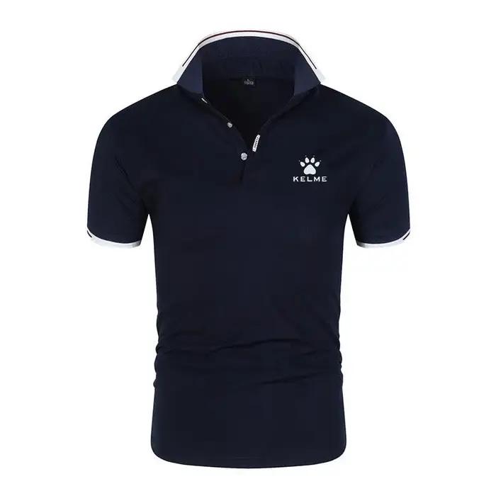 Marque KELME qualité 100% coton hommes T-shirt solide corps POLO Design de mode col en v décontracté à manches courtes