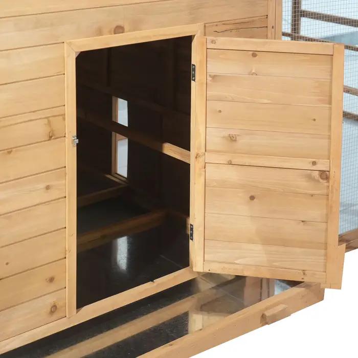 Rabbit Coop Extérieur Jetable Super Large, Toit Isolant Pluie, Boîte à Oeufs, Rampe Anti-Fuite pour