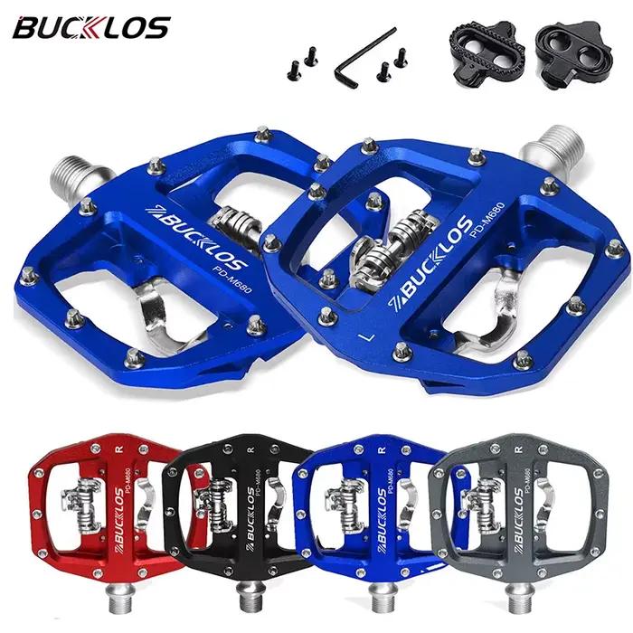 BUCKLOS pédales vtt pour vélo double fonction VTT pédale plate-forme Clip pédales plates ajustement