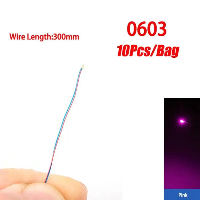10 pièces/lot bricolage Micro SMD lampe à LED filaire Led 0402 0603 pré-soudé
