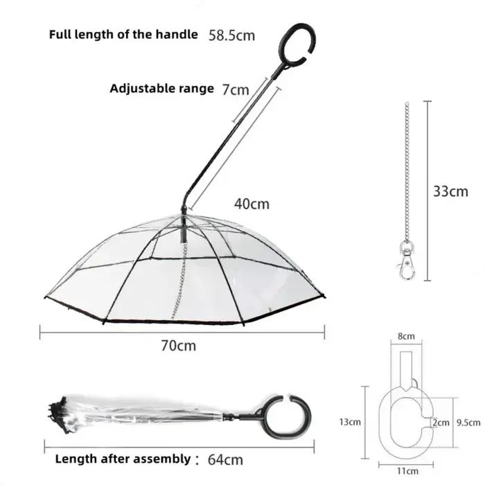 Parapluie transparent pour animaux de compagnie