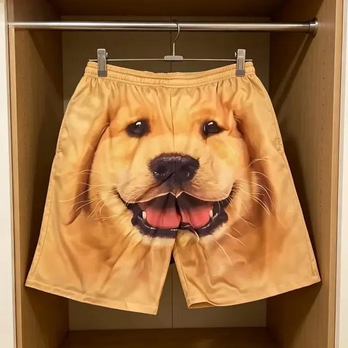 Pantalon de plage décontracté avec tête de chien Golden Retriever