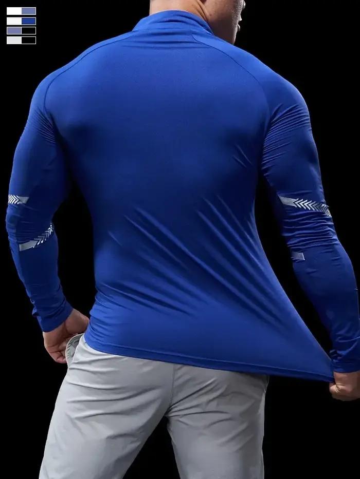 Collants d'automne et d'hiver pour hommes, vêtements de Fitness, polos, demi-zip, vêtements de cours