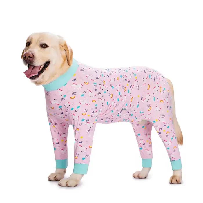 Pyjama en coton imprimé dessin animé pour chien mignon combinaison pour chiens moyens et grands vêtements automne pour chien occaions spéciales sorties parties festives