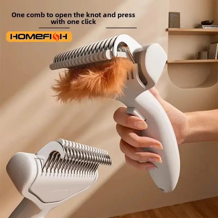 Brosse d'épilation flottante en acier inoxydable pour chiens