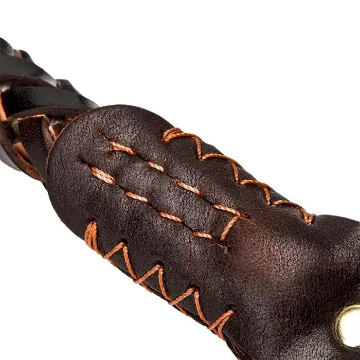 Collier pour chien en cuir tressé à huit brins