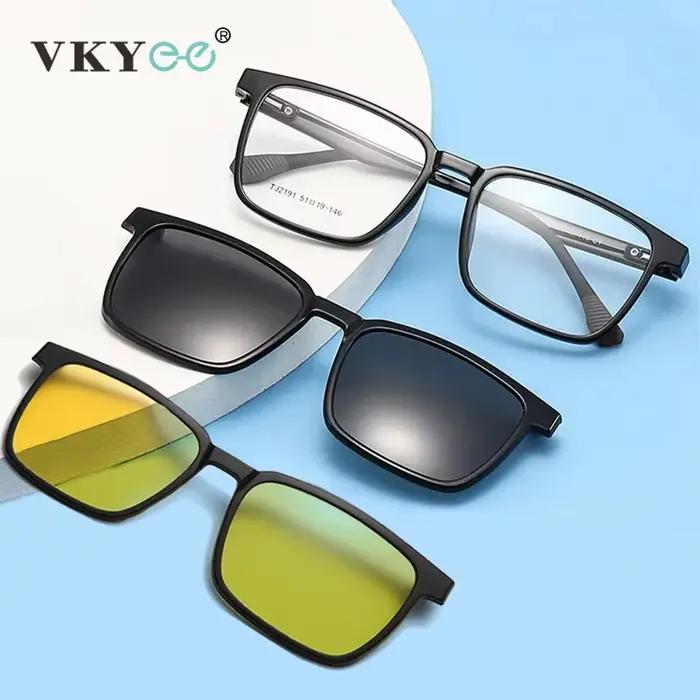 VKYEE lunettes à clipser magnétiques lunettes polarisées de conduite lunettes de myopie optique pour
