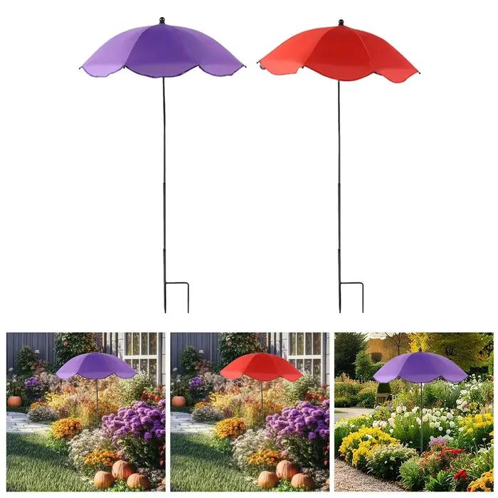 Parasol de jardin pour plantes en tissu résistant avec piquet en fer, installation facile, protection solaire pour plantes en pot, parterres de fleurs et légumes, ajout de style unique à votre extérieur