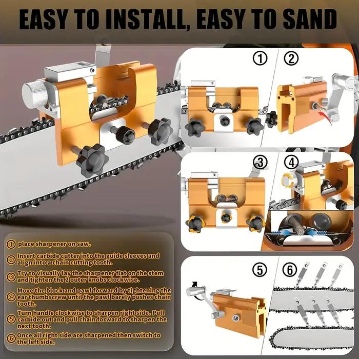 Kit d'affûtage rapide pour tronçonneuse outil de meulage spécial pour tronçonneuses en métal pour travail du bois occasions extérieures et bricolage