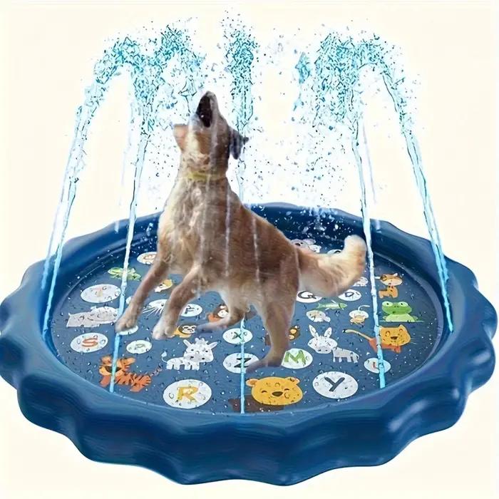 Bassin de bain pour animaux de compagnie robuste pour l'extérieur avec fonction de pulvérisation d'eau -