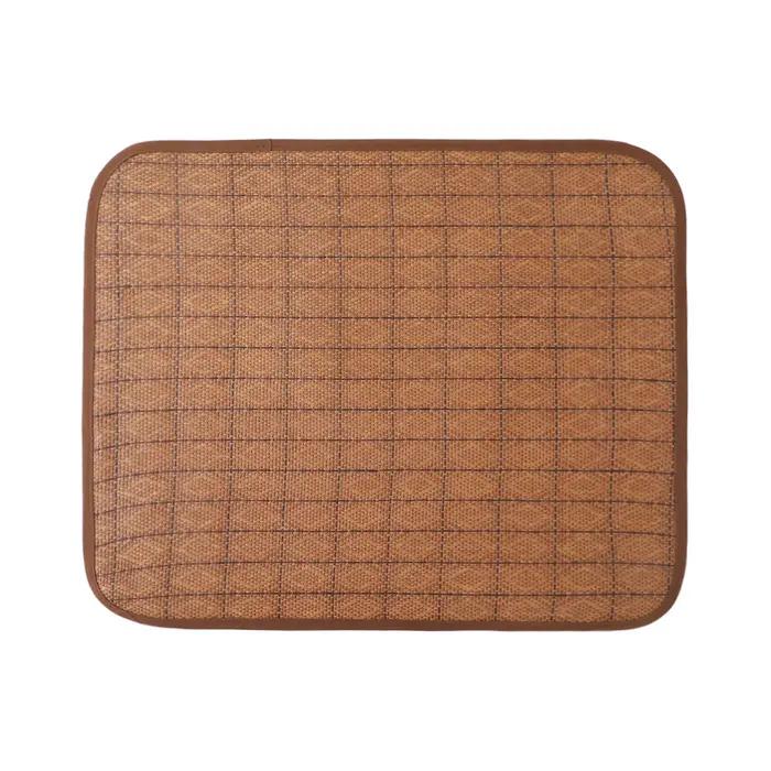 Tapis rafraîchissant pour chien, tapis en rotin tressé pour animaux de compagnie, lit frais pour pet