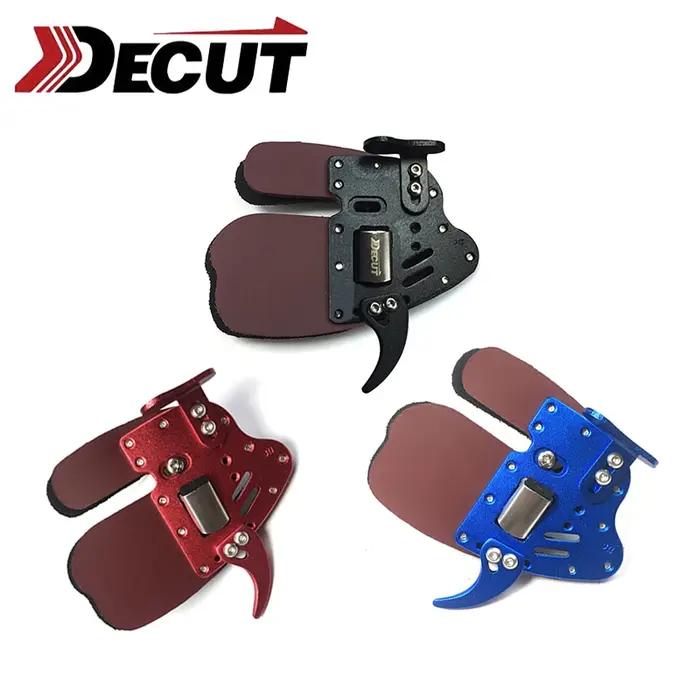 Decut HOCKII protège-doigts aluminium + cuir tir à l'arc protège-doigts main droite/main gauche chas