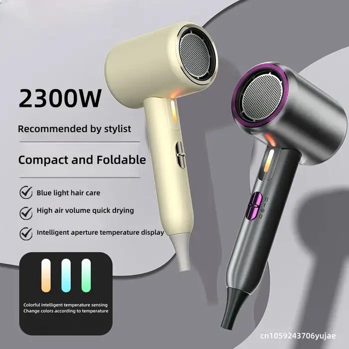 Nouveau sèche-cheveux pliant Portable 2300W haute puissance température constante Ion négatif maison