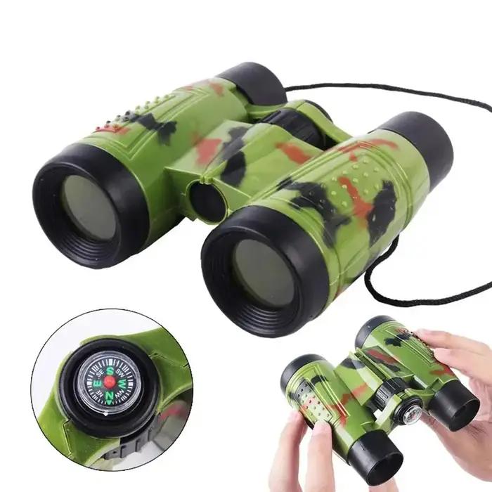 Jumelles jouet 6x30 pliantes pour enfants - Télescope simulation chasse et survie outdoor jouet éducatif