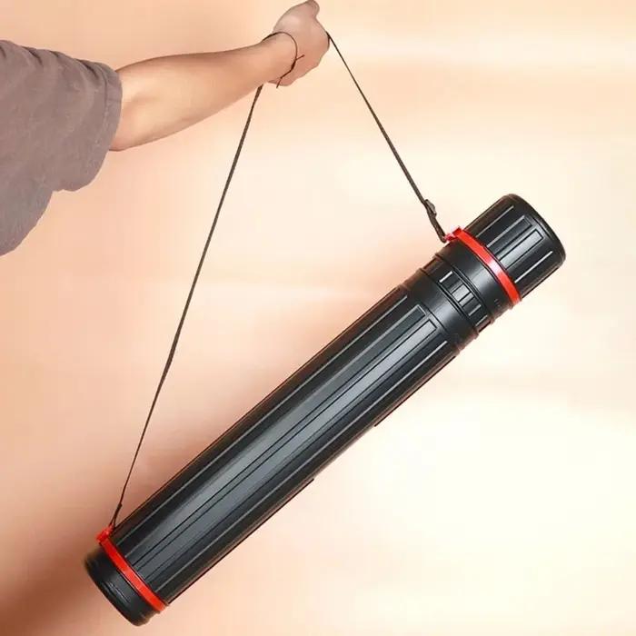 Tube de rangement pour art extensible et réglable avec bandoulière, léger et durable pour l'extérieur, tube de transport portable pour artiste