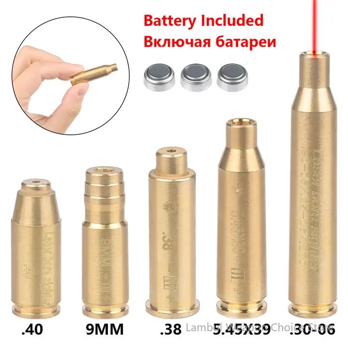 12GA 20GA.308.223 5.45x39 7.62x39 9x19mm.338 jauge Laser rouge alésage Sighter formation balle Boresighter calibre de cartouche CAL