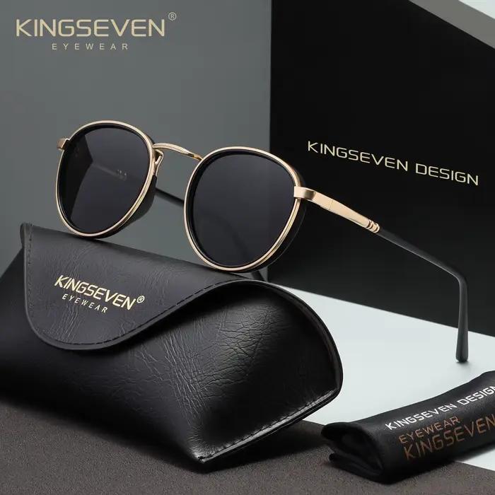 KINGSEVEN Original casual cadre rond lunettes de soleil mode hommes polarisées UV400 luxe rétro femm
