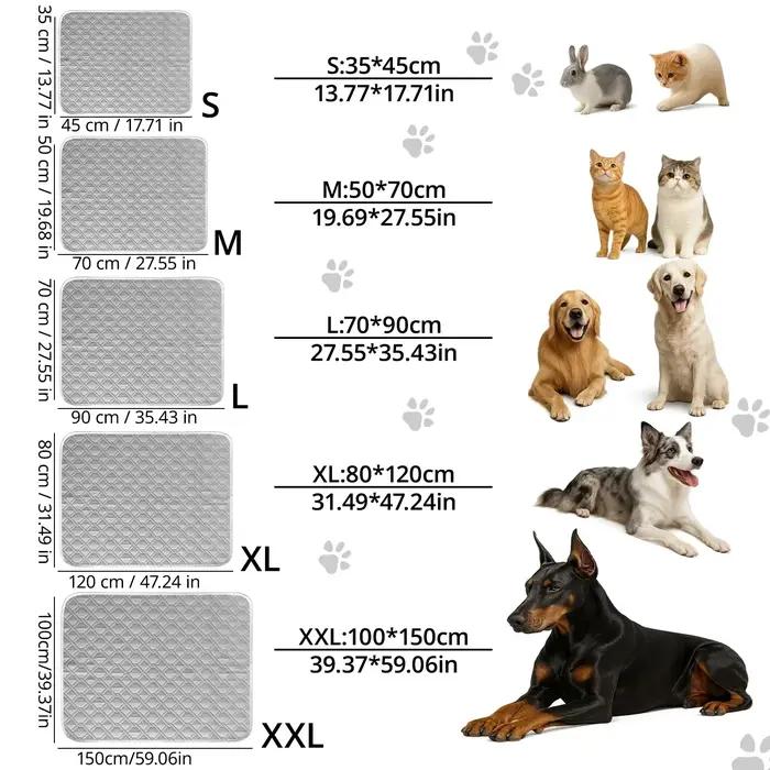 Tapis rafraîchissant pour animaux de compagnie S-XXL, lit rafraîchissant pour chien, lavable, base antidérapante, grand tapis de refroidissement pour animaux, accessoires pour animaux.