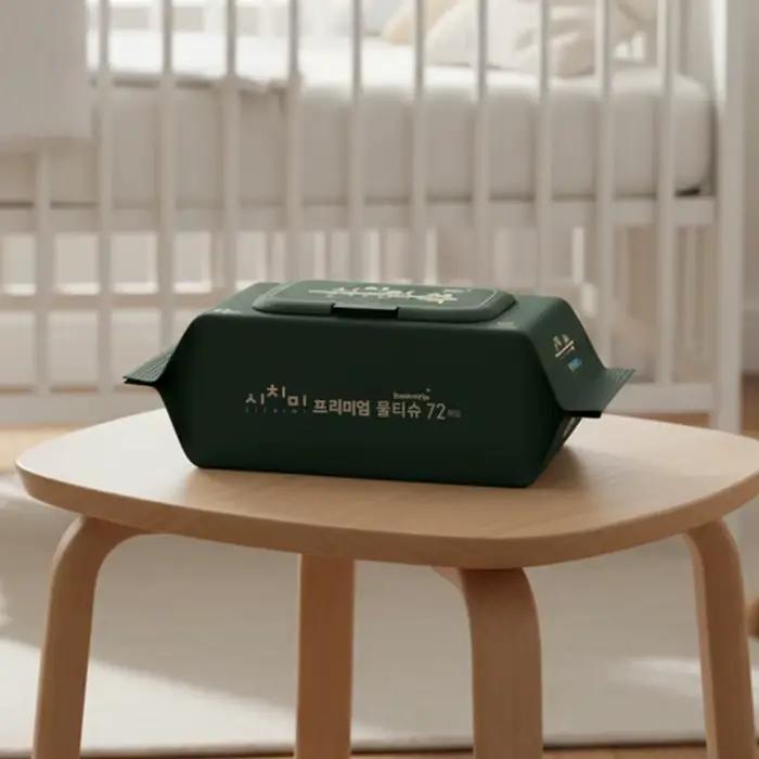 Sichimi-Lingettes à support vert pour bébé