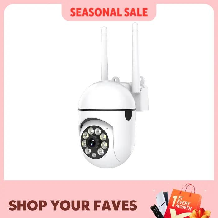 Caméra sécurité WiFi 1080P HD intérieur extérieur vision nuit couleur audio bidirectionnel 360° pan tilt zoom