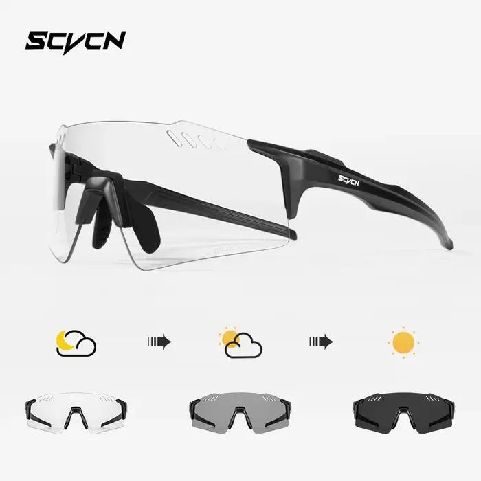 Lunettes sport SCVCN sans monture cyclisme VTT running outdoor conduite protection UV homme