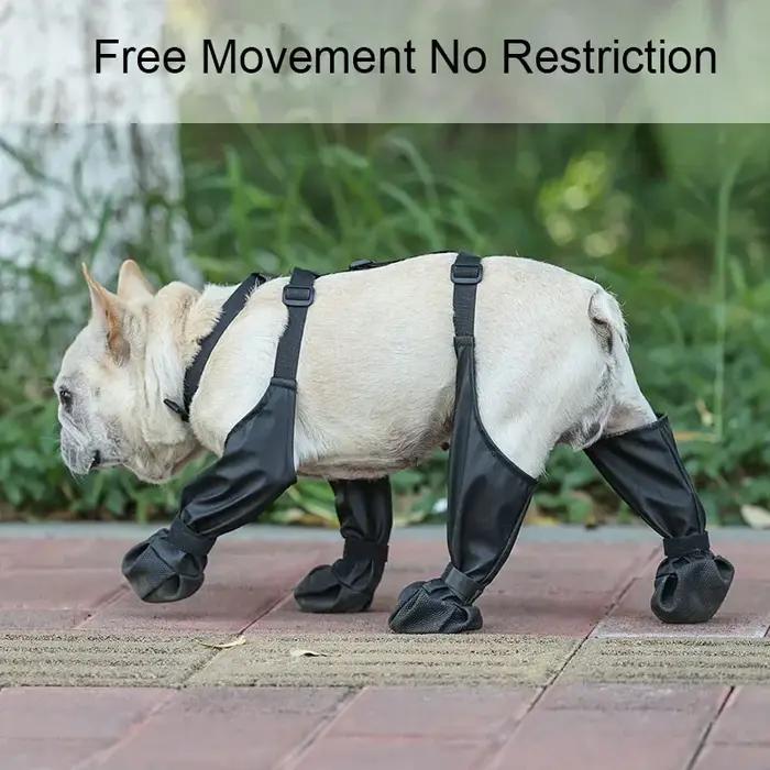 Chaussures antidérapantes pour chien bottes de pluie protecteurs de pattes anti-salissure et anti-chute chaussettes de suspension pour chienextérieur