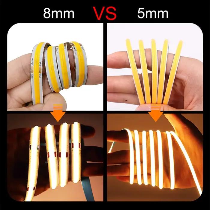 MALIIGAZA COB LED bande 5mm 8mm 10mm largeur Nature chaude couleur blanc froid Flexible 12V 24V LED