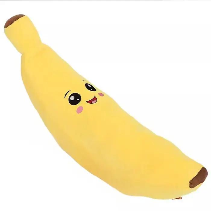 Animaux de compagnie calmant banana en peluche jouet squeaky 2 in 1 anxiété ennui relief chien mâcher des jouets doux