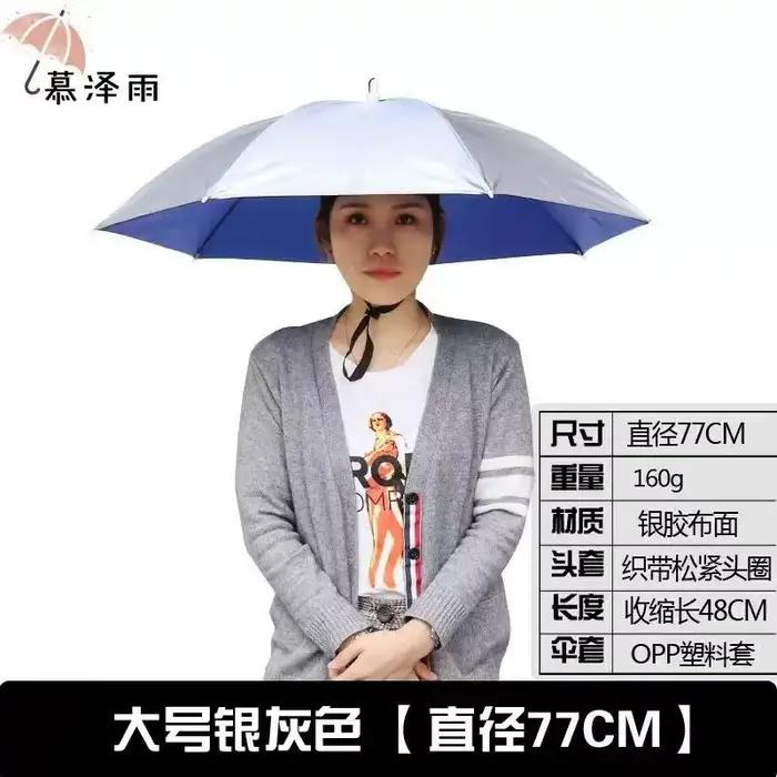 Chapeau parapluie, parasol monté sur la tête