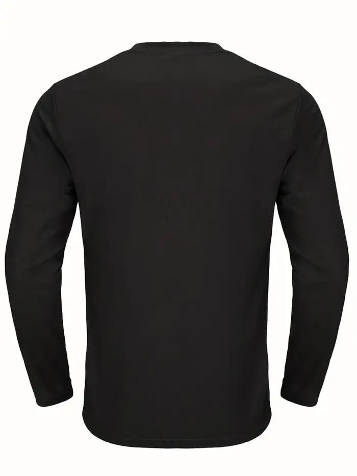 Chemise à col rond à manches longues pour homme, haut de fitness à séchage rapide, chemise de sport