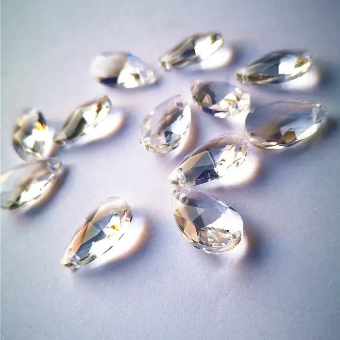 Top qualité 12 pièces/lot 22MM clair K9 cristal à facettes poire ornements de noël bricolage Suncatc