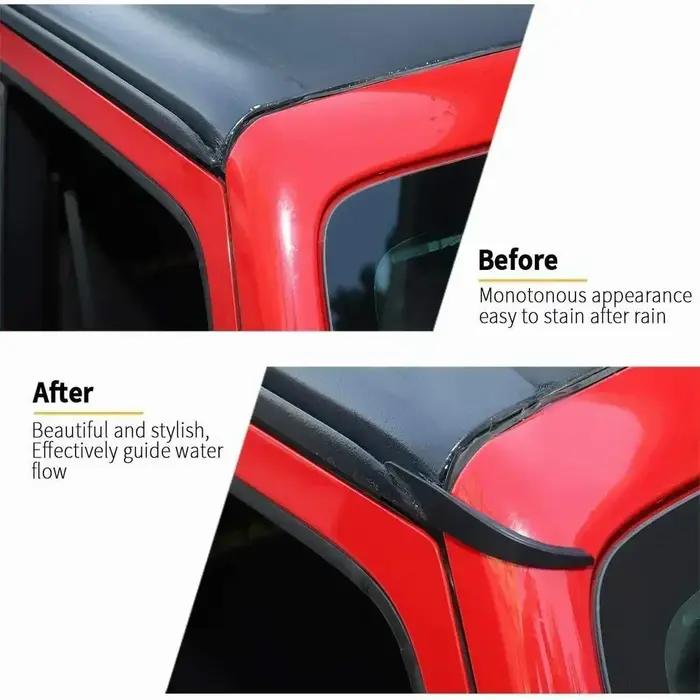Extension de gouttière de toit de voiture pour Jeep Wrangler JK 2007-17, bouclier de pluie d'eau, ca