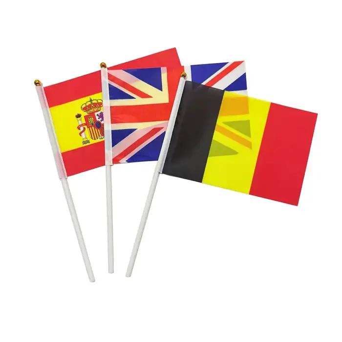 Drapeau européen Pologne Allemagne Espagne France Italie 4K drapeau de Football événement drapeau espagnol français 14*21 cm