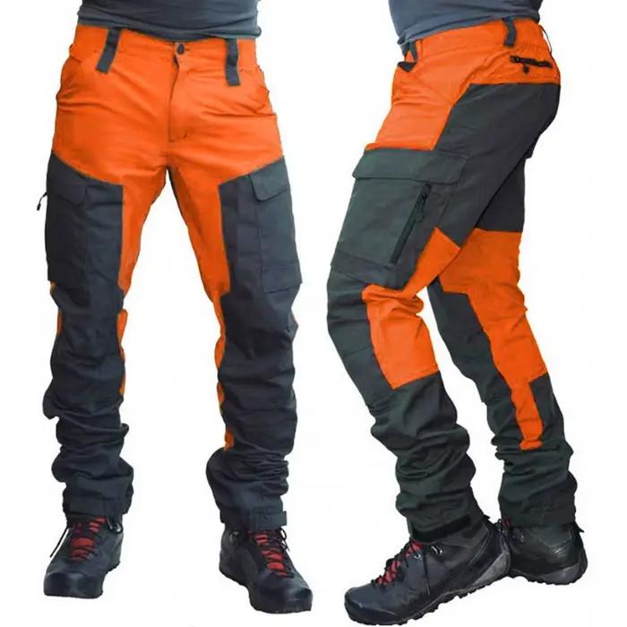 Pantalon cargo imperméable été pour homme - Taille longue multi-poches pêche camping travail extérieur