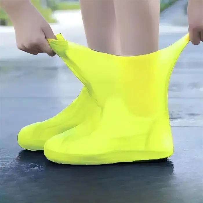 1 paire de couvre-chaussures de pluie en caoutchouc pour usage extérieur