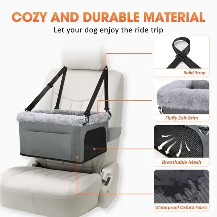 Siège rehausseur pour chien de luxe compatible avec les petits chiens jusqu'à 20 lb
