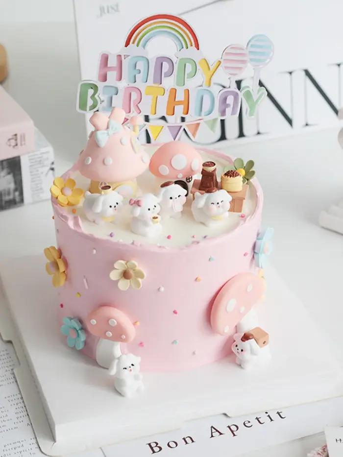 Figurines de décoration de gâteau en forme de chien mignon PVC pour thème de chien et fêtes d'anniv bébé