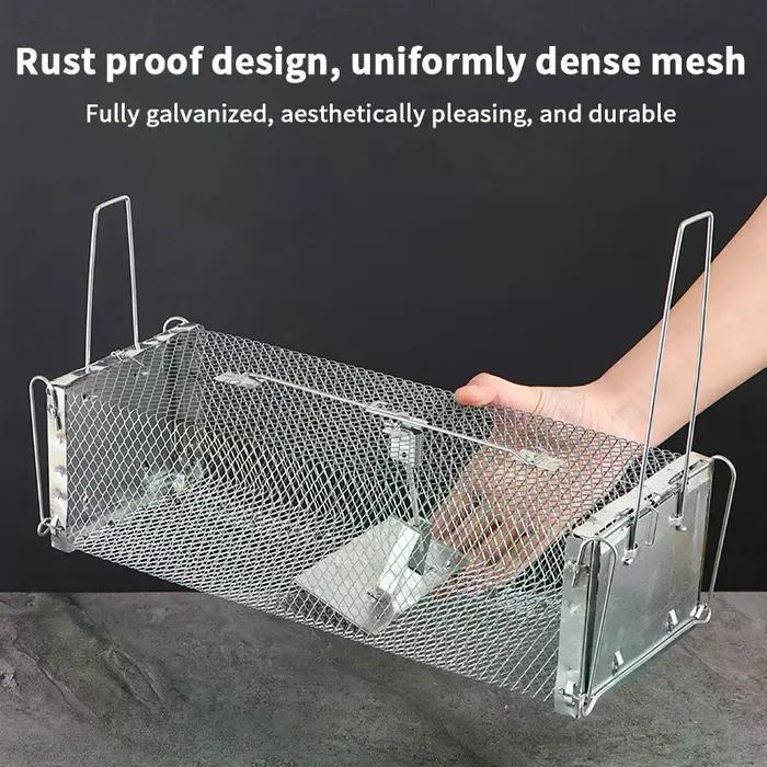 Débarrez les rongeurs avec une cage métallique automatique ; Piègeage efficace des rats pour les grandes