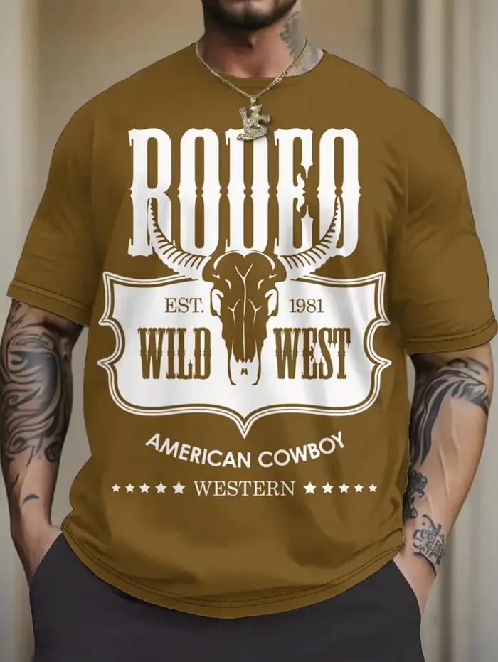 Tshirts graphiques texas longhorn hommes style western vintage imprimé 3d manches courtes décontractés pour été streetwear hauts tendance